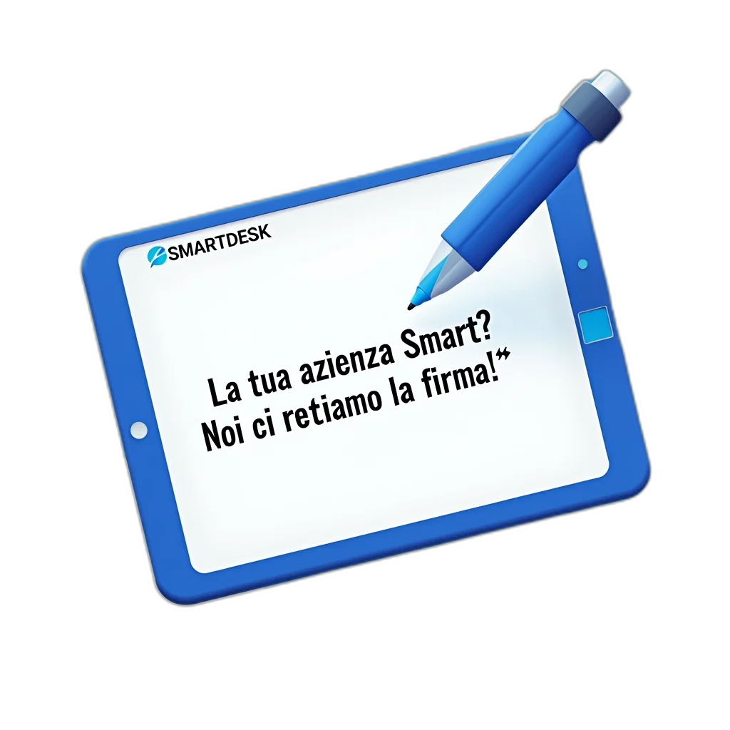 stylized, image, tablet, displaying, question, italian, tua, azienza transparent PNG cut-out