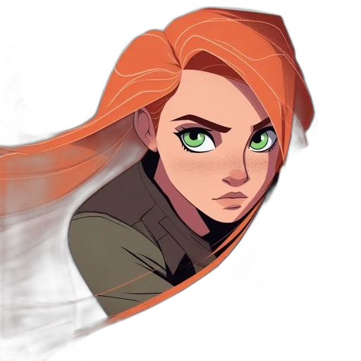 jacket, face, concept art, comic book art, fantasy art, pixel art, fire, green transparent PNG cut-out