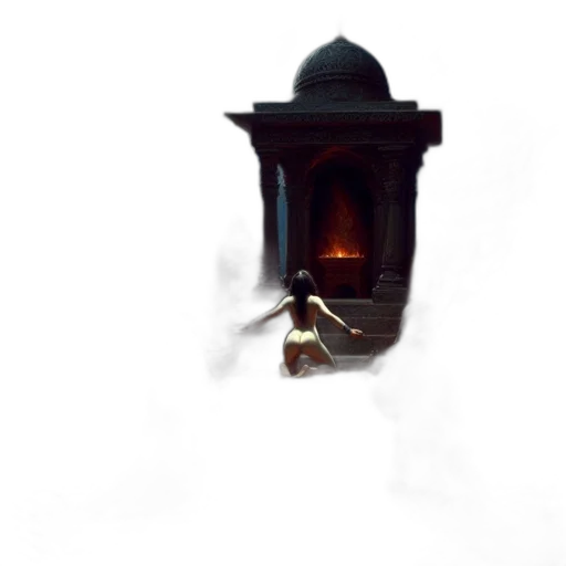 mask, hat, bottle, staff, photorealistic, oil painting, concept art, 3d render transparent PNG cut-out