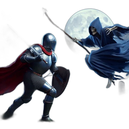 concept art, comic book art, fantasy art, pixel art, blue, graveyard, setting, knight transparent PNG cut-out