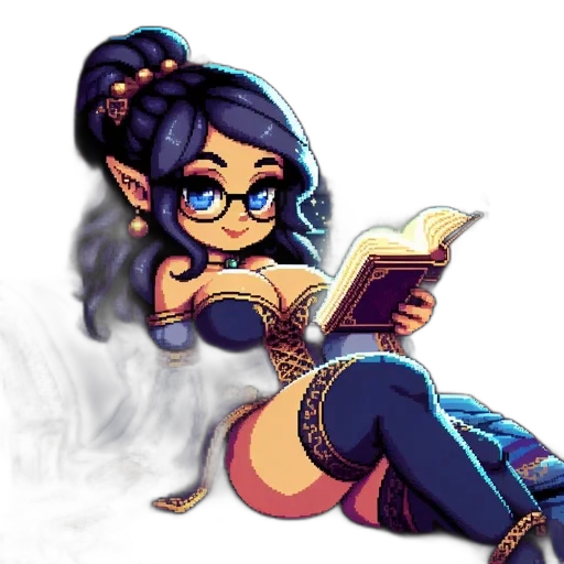 fantasy art, pixel art, concept art, comic book art, pixel, art, elf, character transparent PNG cut-out