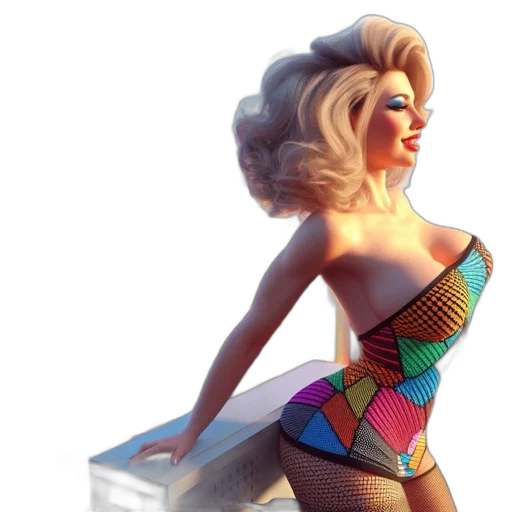 dress, 3d render, concept art, pixel art, photorealistic, neon, stylized, rendered transparent PNG cut-out