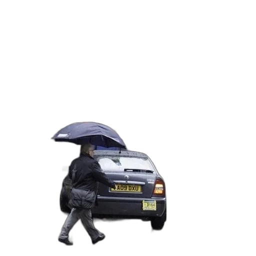 car, umbrella, jacket, hat, concept art, cyberpunk, 3d render, photorealistic transparent PNG cut-out