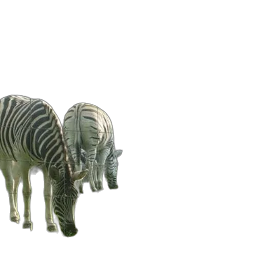 animal, furniture, 3d render, concept art, photorealistic, two, zebras, graze transparent PNG cut-out