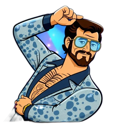 jacket, cartoon, comic book art, pixel art, concept art, animated, figure, resembling transparent PNG cut-out