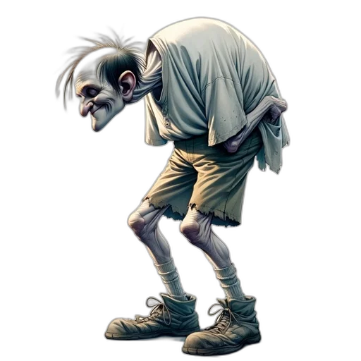 creature, staff, concept art, comic book art, fantasy art, photorealistic, elderly, man transparent PNG cut-out
