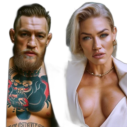 photorealistic, concept art, comic book art, fantasy art, two, individuals, opposing, tattoos transparent PNG cut-out