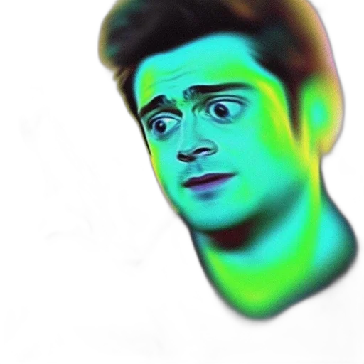 face, creature, robot, hair, cartoon, photorealistic, vaporwave, anime transparent PNG cut-out