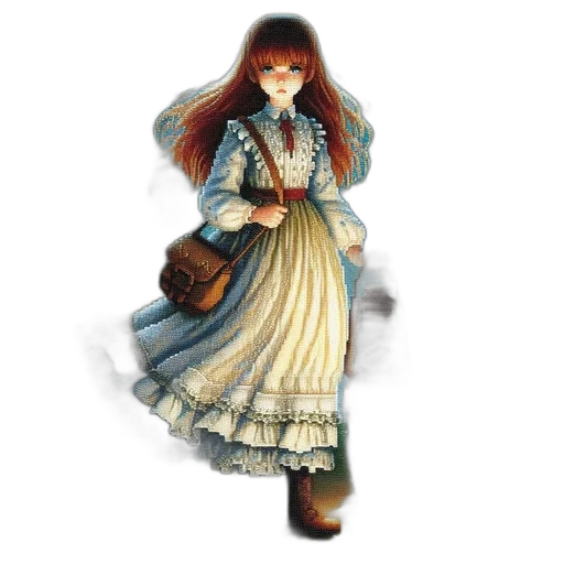 dress, staff, fantasy art, concept art, pixel art, 3d render, young, woman transparent PNG cut-out