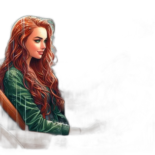 jacket, dress, fantasy art, comic book art, concept art, pixel art, fire, snow transparent PNG cut-out