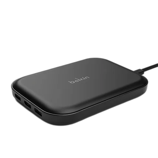 weapon, sleek, modern, black, wireless, charging, pad, smooth transparent PNG cut-out