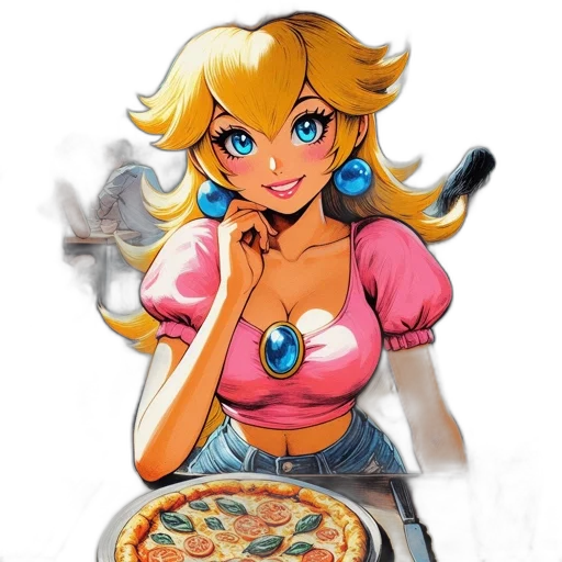 food, dress, concept art, pixel art, comic book art, fantasy art, pastel, colorful transparent PNG cut-out