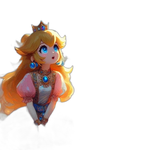 crown, dress, staff, jewelry, concept art, 3d render, fantasy art, pixel art transparent PNG cut-out