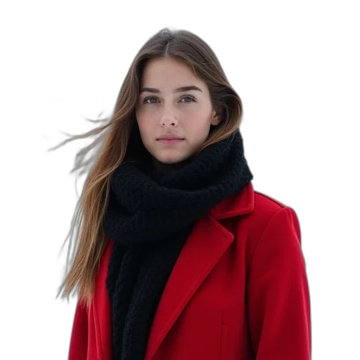 jacket, staff, face, hat, photorealistic, red, dark, monochrome transparent PNG cut-out