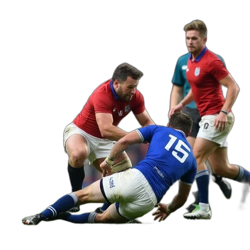 rugby, match, progress, players, various, positions, player, blue transparent PNG cut-out