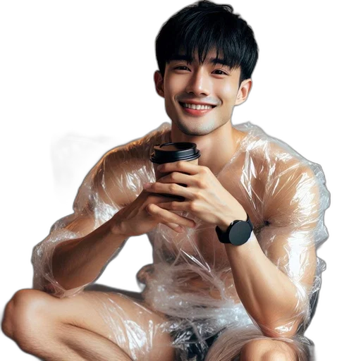 oil painting, photorealistic, young, man, short, black, hair, wears transparent PNG cut-out