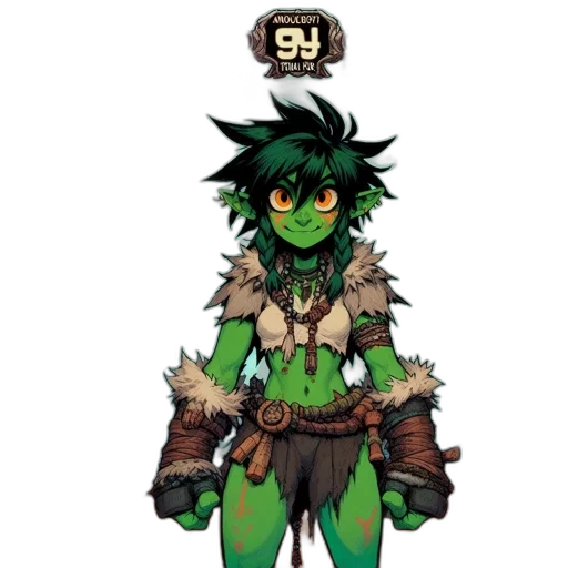 staff, concept art, fantasy art, pixel art, comic book art, green, earth tones, green-skinned transparent PNG cut-out