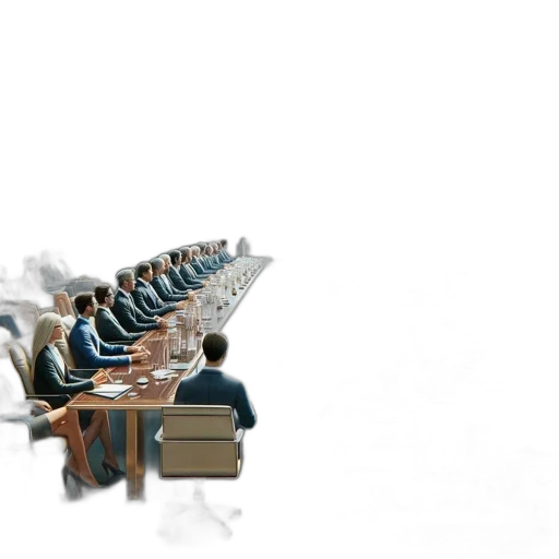 staff, furniture, robot, 3d render, concept art, high-level, business, professionals transparent PNG cut-out