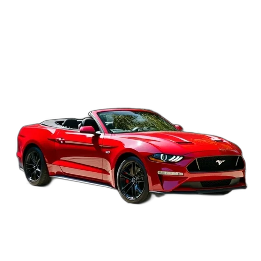 car, 3d render, photorealistic, red, convertible, parked, driveway transparent PNG cut-out