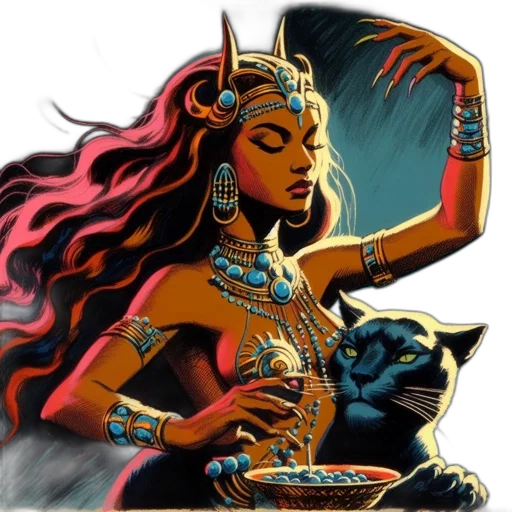 jewelry, crown, comic book art, fantasy art, concept art, cartoon, ancient-looking, woman transparent PNG cut-out