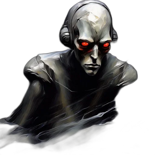 mask, robot, face, concept art, comic book art, cyberpunk, 3d render, ethereal transparent PNG cut-out