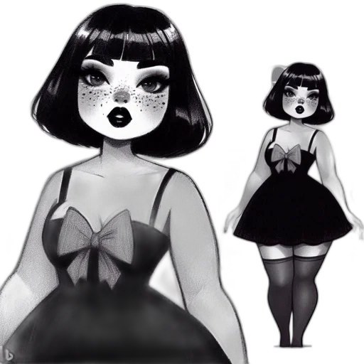 dress, creature, mask, concept art, cartoon, comic book art, fantasy art, monochrome transparent PNG cut-out