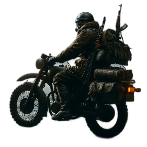 weapon, jacket, concept art, photorealistic, comic book art, pixel art, lone, person transparent PNG cut-out