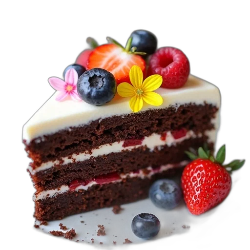 food, crown, hat, 3d render, photorealistic, slice, chocolate, cake transparent PNG cut-out