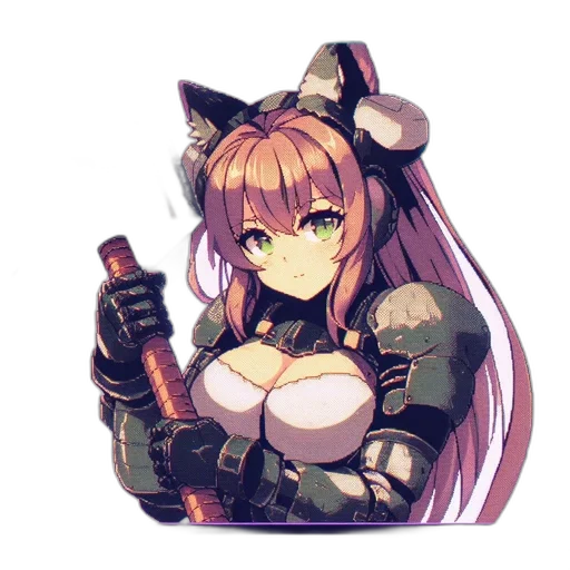weapon, robot, bottle, staff, cyberpunk, anime, pixel art, fantasy art transparent PNG cut-out