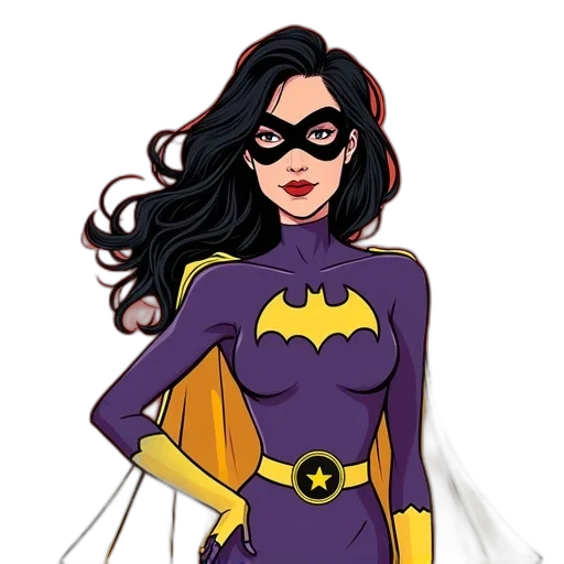 comic book art, cartoon, concept art, fantasy art, stylized, illustration, woman, superhero transparent PNG cut-out