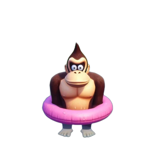 animal, crown, creature, hat, 3d render, concept art, pixel art, gorilla transparent PNG cut-out