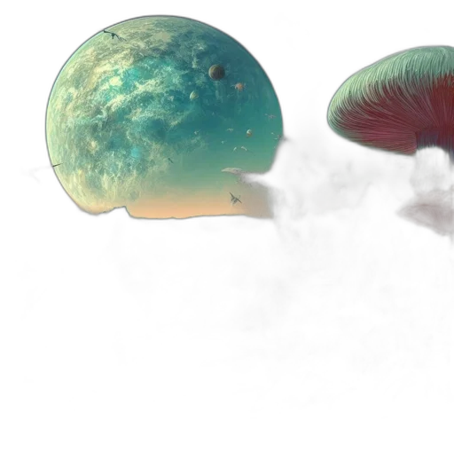 hat, concept art, 3d render, fantasy art, watercolor, outer space, underwater, fog transparent PNG cut-out