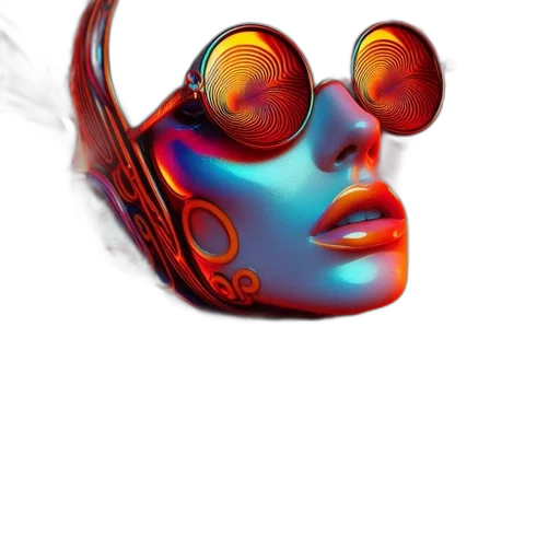 mask, face, robot, jacket, cyberpunk, concept art, photorealistic, vaporwave transparent PNG cut-out