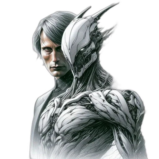 face, dragon, creature, mask, concept art, fantasy art, comic book art, photorealistic transparent PNG cut-out