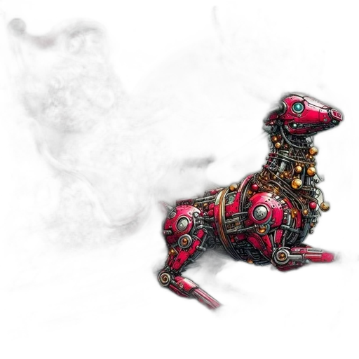 dragon, robot, animal, creature, concept art, fantasy art, 3d render, photorealistic transparent PNG cut-out