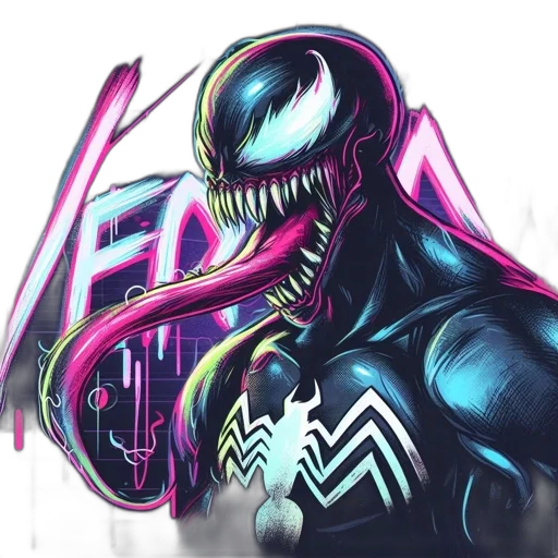 creature, mask, comic book art, concept art, pixel art, cyberpunk, neon, illustration transparent PNG cut-out