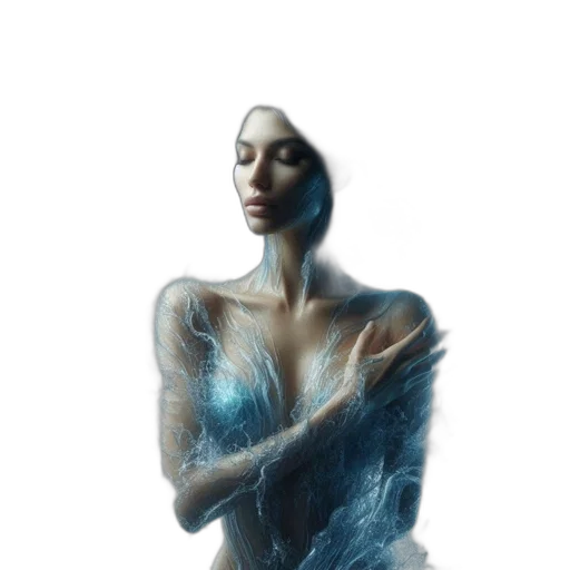 dress, jewelry, creature, face, photorealistic, fantasy art, oil painting, concept art transparent PNG cut-out