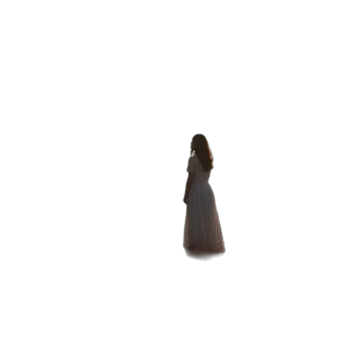dress, jewelry, staff, hair transparent PNG cut-out