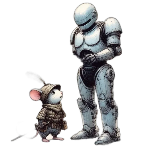 robot, concept art, cyberpunk, comic book art, pixel art, outer space, urban, setting transparent PNG cut-out
