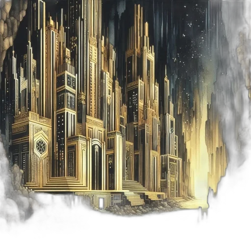 building, concept art, fantasy art, comic book art, anime, outer space, fog, city street transparent PNG cut-out