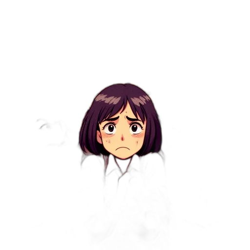 staff, creature, hair, face, pixel art, anime, concept art, cartoon transparent PNG cut-out