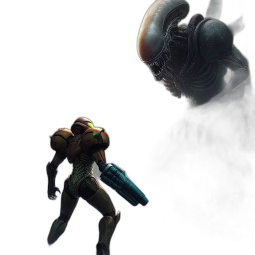 robot, creature, concept art, 3d render, outer space, underwater, post-apocalyptic, cityscape transparent PNG cut-out