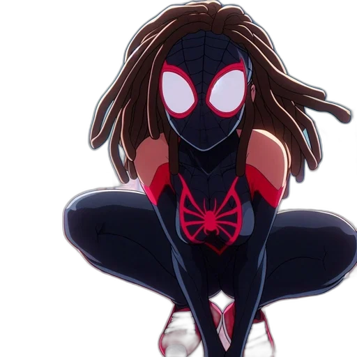mask, concept art, comic book art, anime, cartoon, animated, girl, black-and-red transparent PNG cut-out