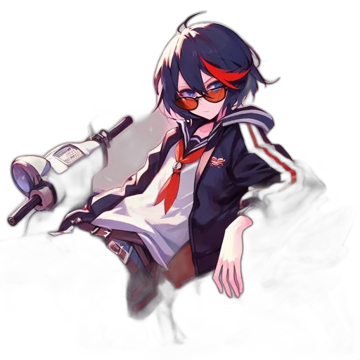 weapon, staff, jacket, mask, pixel art, concept art, anime, cartoon transparent PNG cut-out