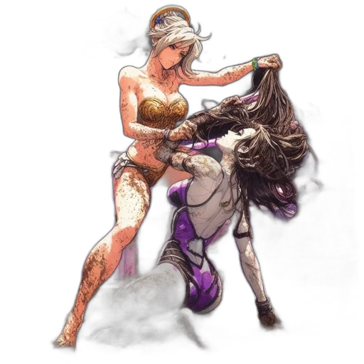 staff, weapon, hair, mask, concept art, fantasy art, comic book art, photorealistic transparent PNG cut-out