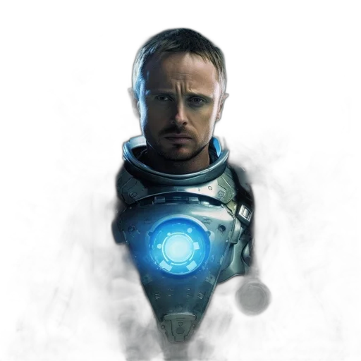 robot, face, mask, staff, concept art, comic book art, photorealistic, fantasy art transparent PNG cut-out