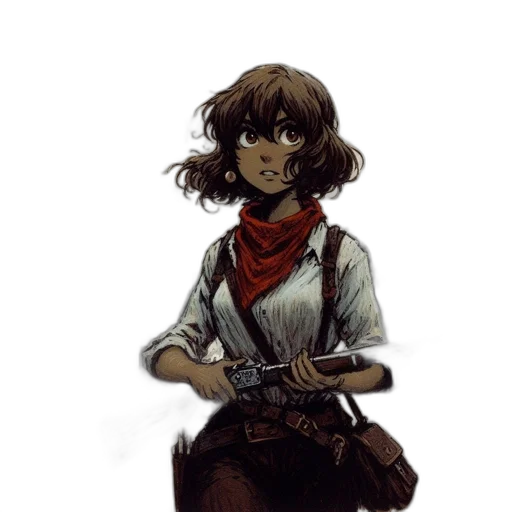 staff, weapon, jacket, face, concept art, comic book art, watercolor, fantasy art transparent PNG cut-out