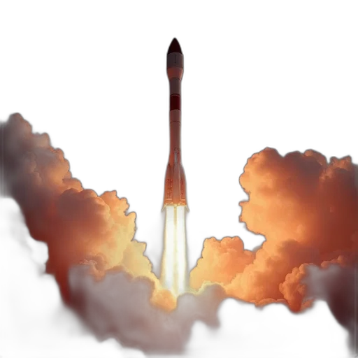 concept art, photorealistic, 3d render, fantasy art, outer space, proton, rocket, lifts transparent PNG cut-out
