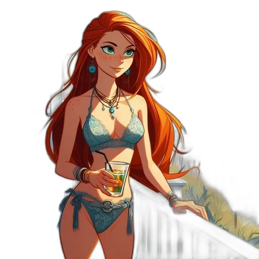 concept art, fantasy art, comic book art, pixel art, underwater, fire, beach, golden transparent PNG cut-out