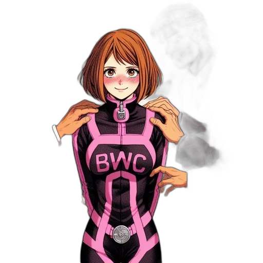 dress, jacket, robot, concept art, comic book art, cartoon, anime, monochrome transparent PNG cut-out